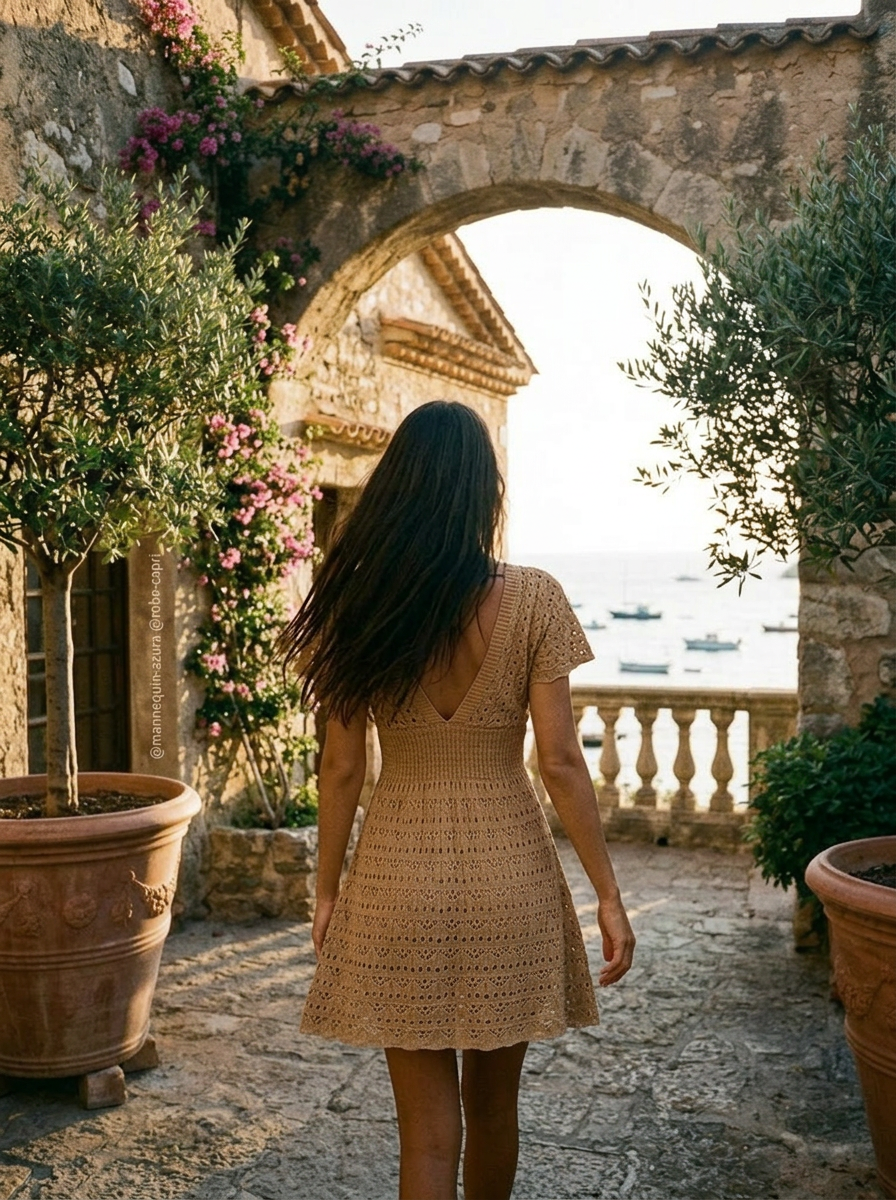 Robe Capri dos V-cutout